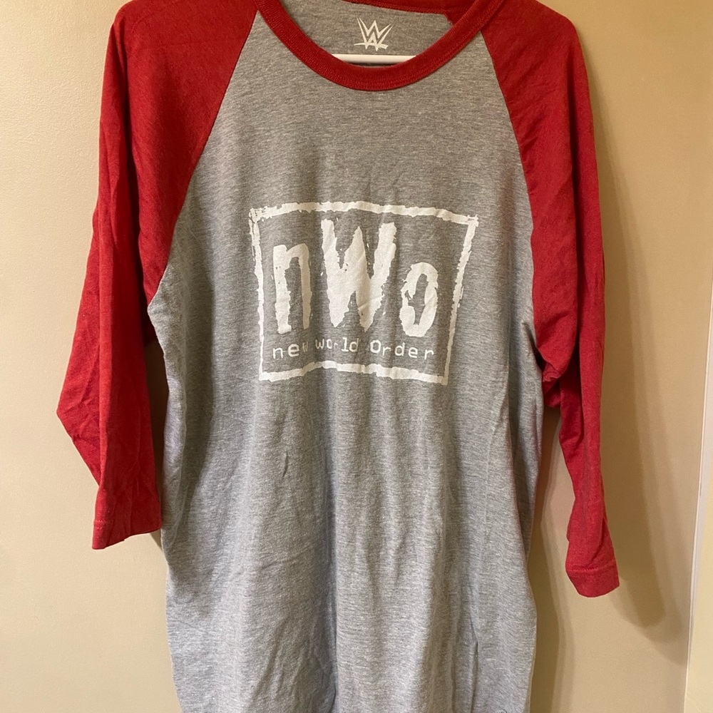 WWE Red and Gray Logo Raglan Tee